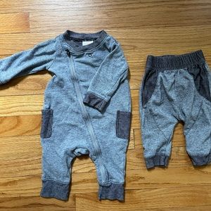 Cat and jack zip romper cat and jack pull on pants both 0-3 month